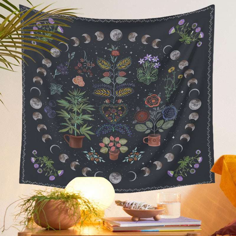 Moon Phase Tarot Tapestry - Mystical Astrology Home Decor