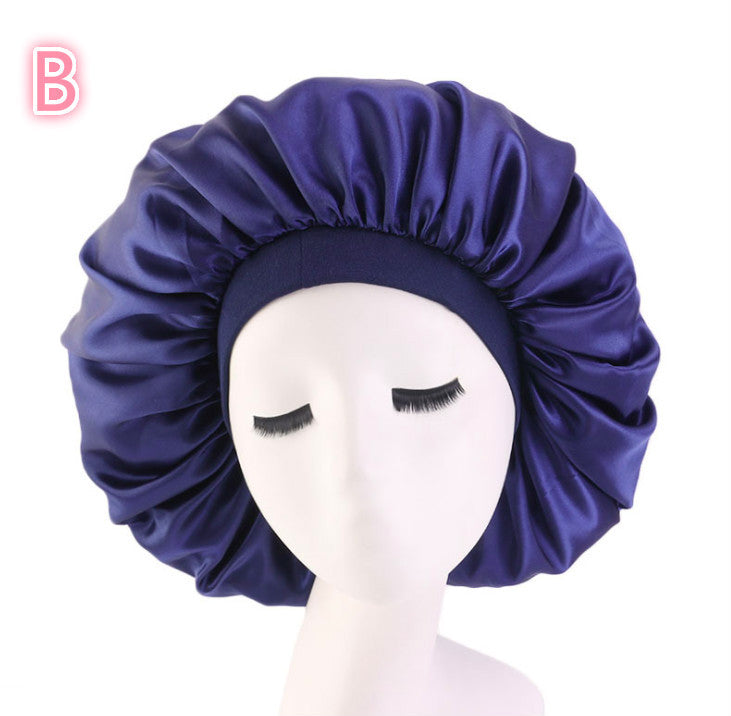 Beauty Satin Silk Hair Bonnet – Elegant Sleep Night Cap with Beautiful Print