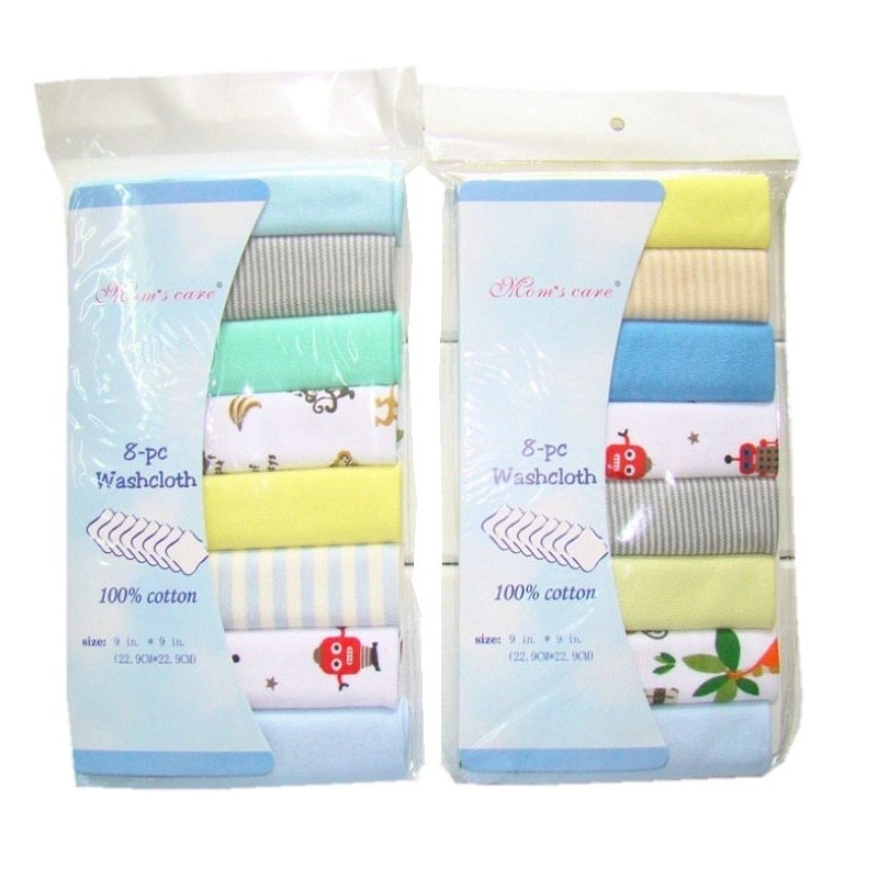 Cotton Newborn Baby Towels 8-Piece Set  – 100% Cotton for Versatile Use