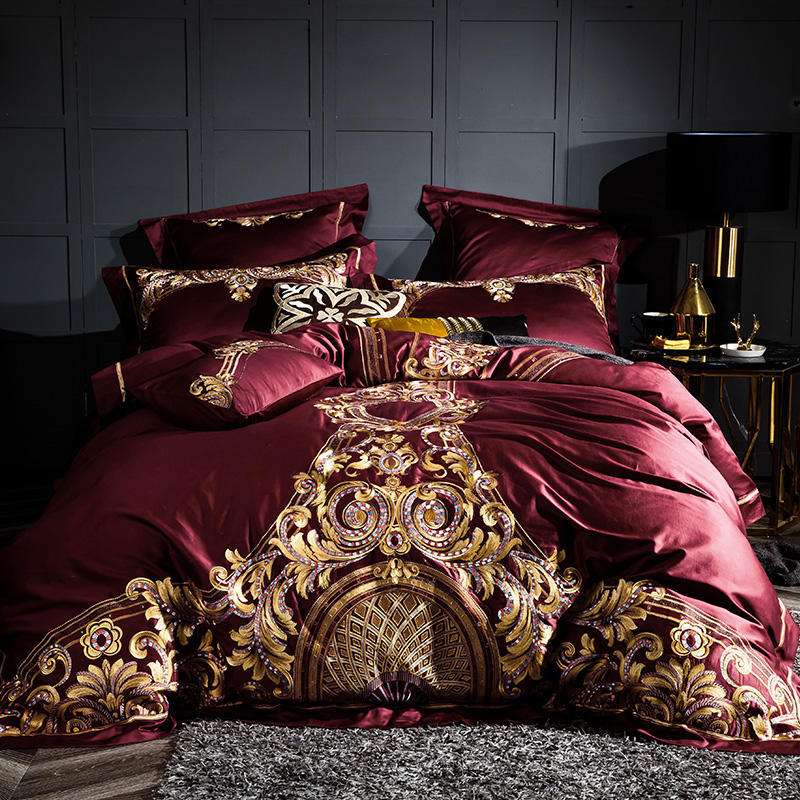 Embroidered Chinese Cotton Quilt Cover Bedding