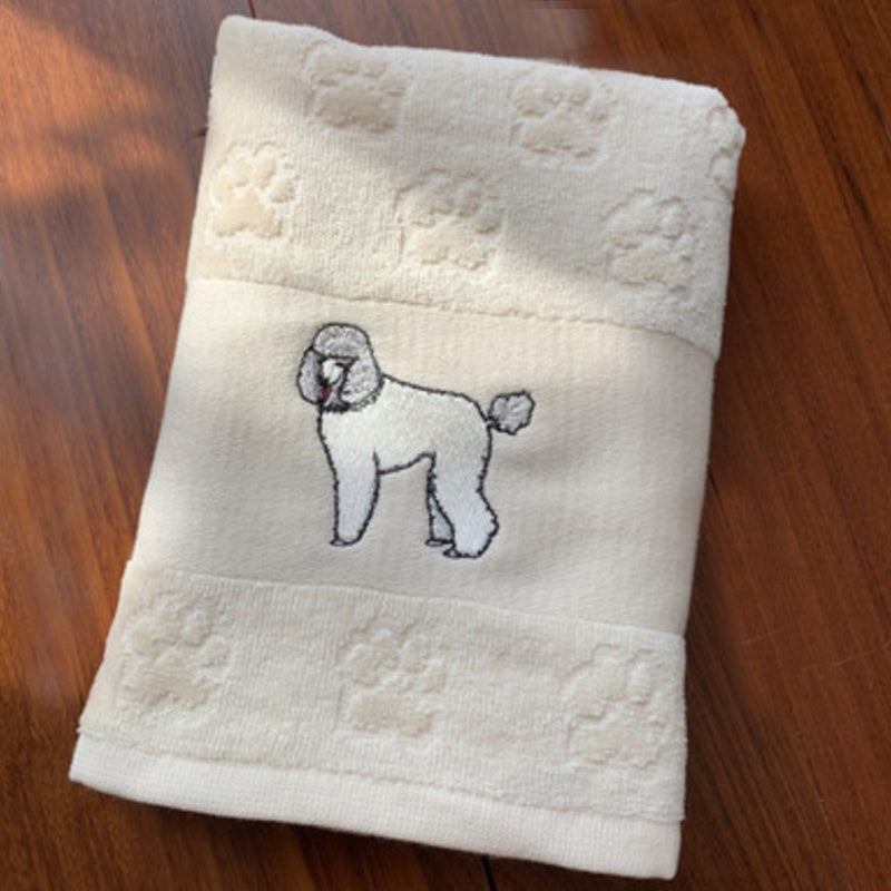 Dog Embroidery Water Absorbing Wash Towel – Pure Cotton