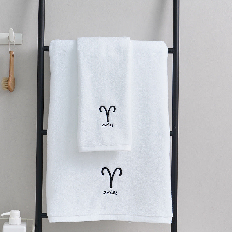 Cotton Constellation Towel Set - Zodiac-Inspired Pure Cotton Towels for Bath & Beach