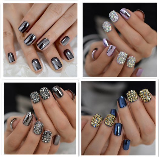 Metallic False Nails for Women – Square Shape