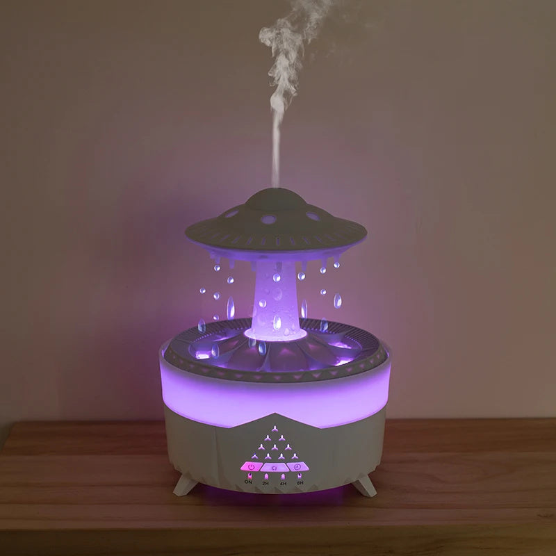 Rain Drop Humidifier with 7-Color LED - Soothing Sounds & Aromatherapy Diffuser