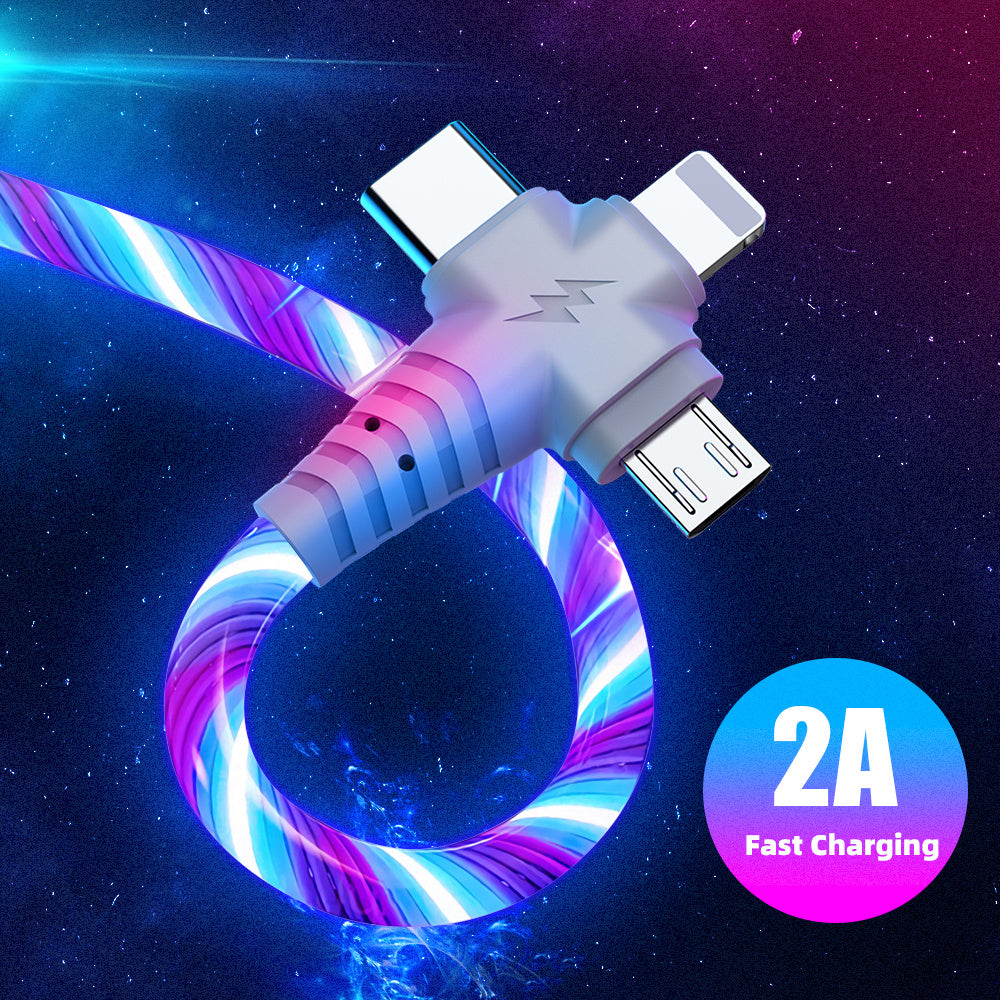 Fast 3-in-1 Charging Cable - Aluminum Alloy with Luminous Feature