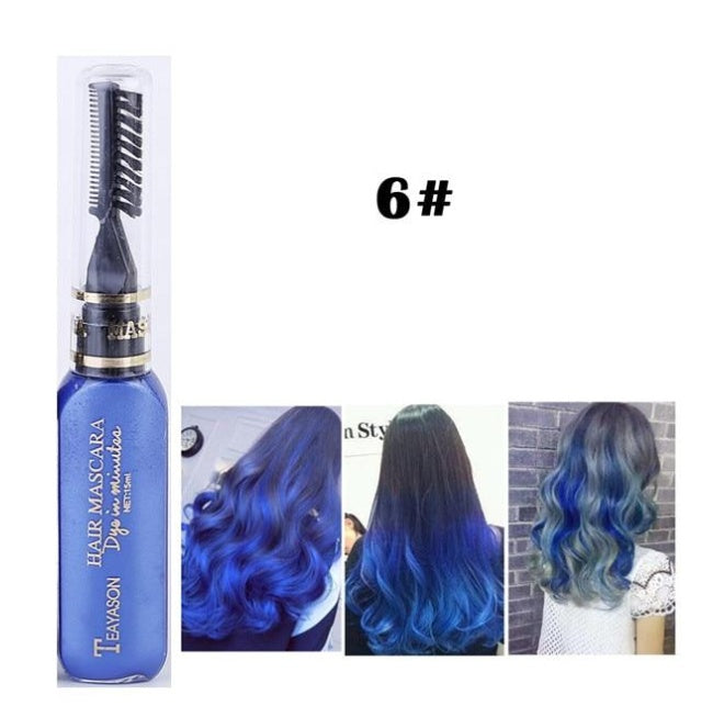 Temporary Hair Dye Mascara – 13 Vibrant Colors for Creative and Safe Hair Styling