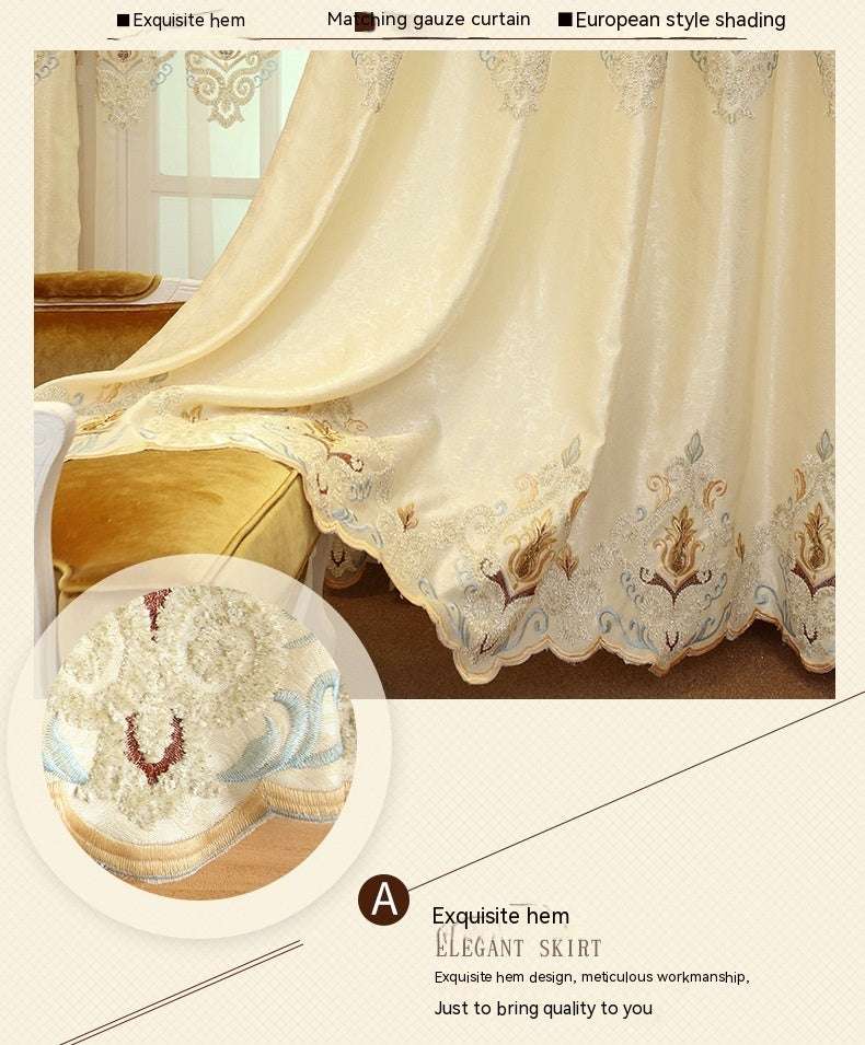 Crown European Embroidery Cloth Mesh Curtains – Modern Simple Living Room and  Bedroom