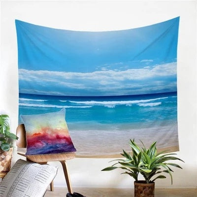 European Classical Plush Home Decor Tapestry Tarpaulin - Beach Design