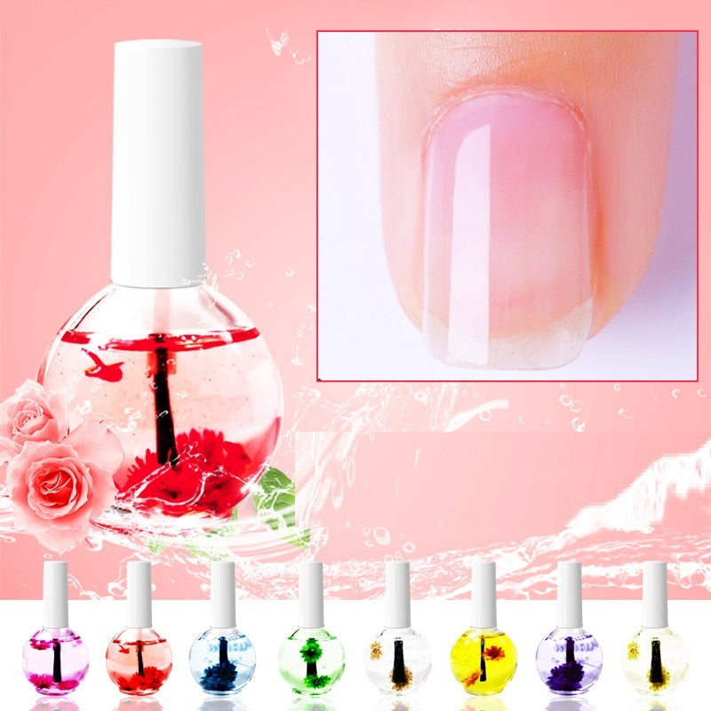 Nail Beauty Dried Flowers Nourishing Treatment Oil – Moisturizing Nail Care for Healthy Nails