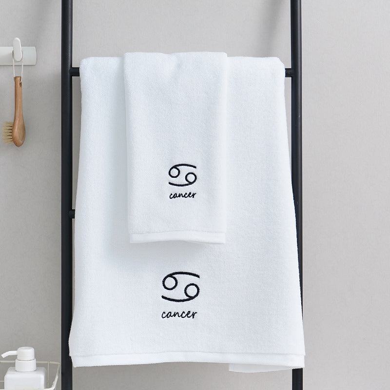 Cotton Constellation Towel Set - Zodiac-Inspired Pure Cotton Towels for Bath & Beach