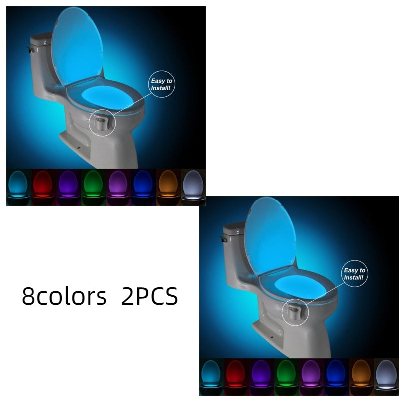 Automatic Induction LED Toilet Night Light – 8 Color Motion Sensor Bathroom Light