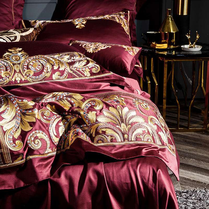 Embroidered Chinese Cotton Quilt Cover Bedding