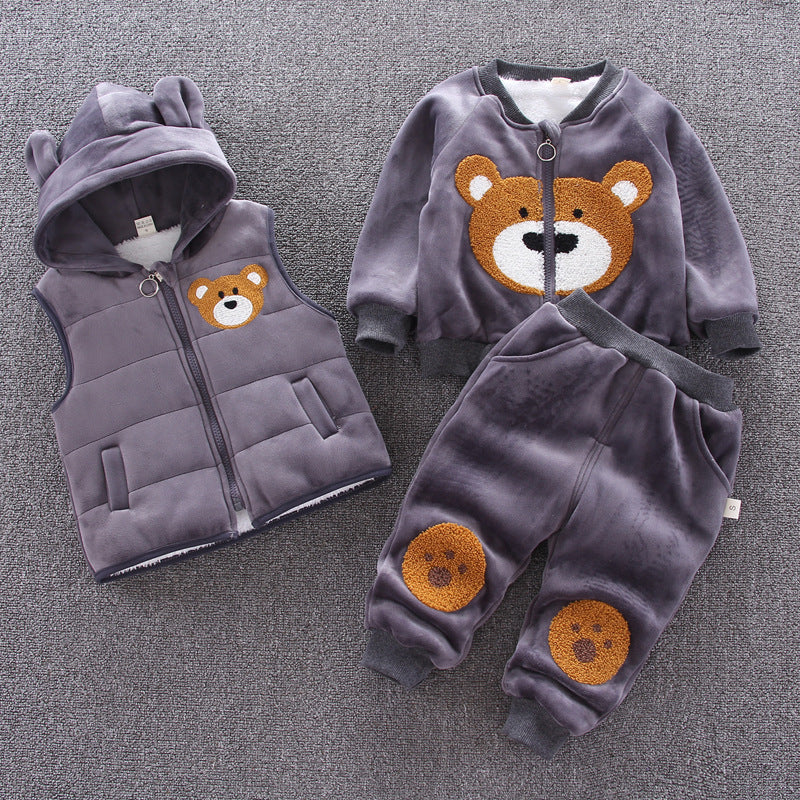 High-Quality Plush Hooded Zipper Shirt for Kids – Comfortable & Breathable Cotton Hoodie