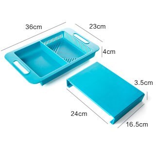 Ergonomic Multi-Function Cutting Board with Drain Basket - Perfect for Vegetables & Meat