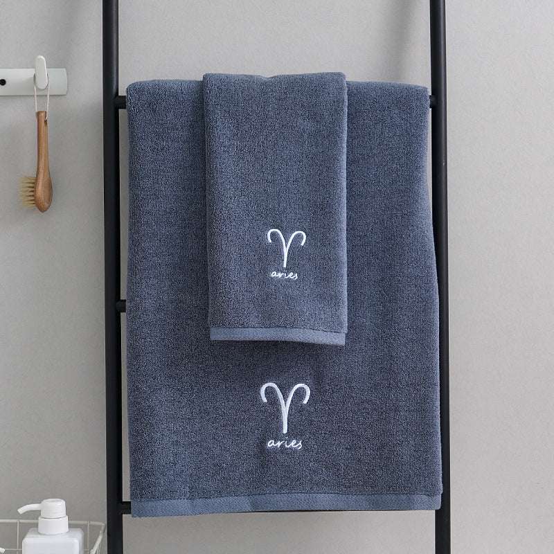 Cotton Constellation Towel Set - Zodiac-Inspired Pure Cotton Towels for Bath & Beach