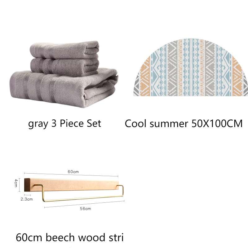 Premium Bamboo Towel Set - Antibacterial & Hypoallergenic Comfort