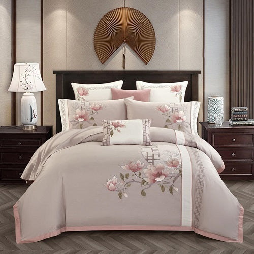 Chinese National Style Bedding Set - Luxurious Long Staple Cotton with Reactive Dyeing