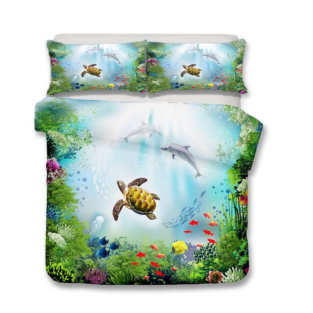 Underwater World Textile Bedding – Vibrant Ocean-Inspired Quilt Set