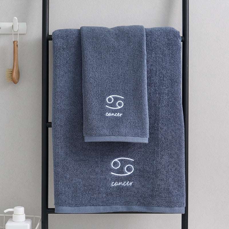 Cotton Constellation Towel Set - Zodiac-Inspired Pure Cotton Towels for Bath & Beach