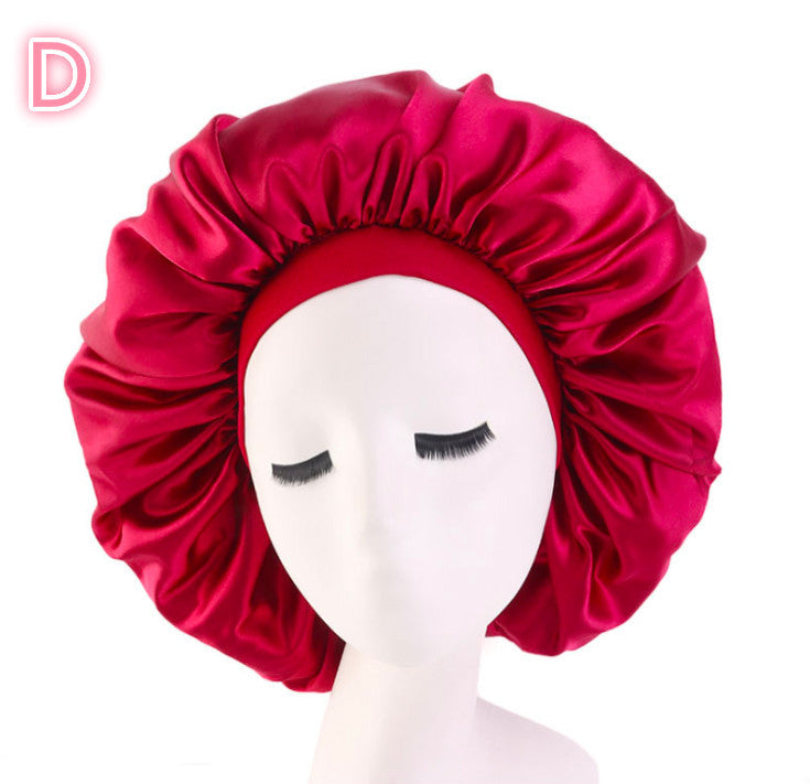 Beauty Satin Silk Hair Bonnet – Elegant Sleep Night Cap with Beautiful Print