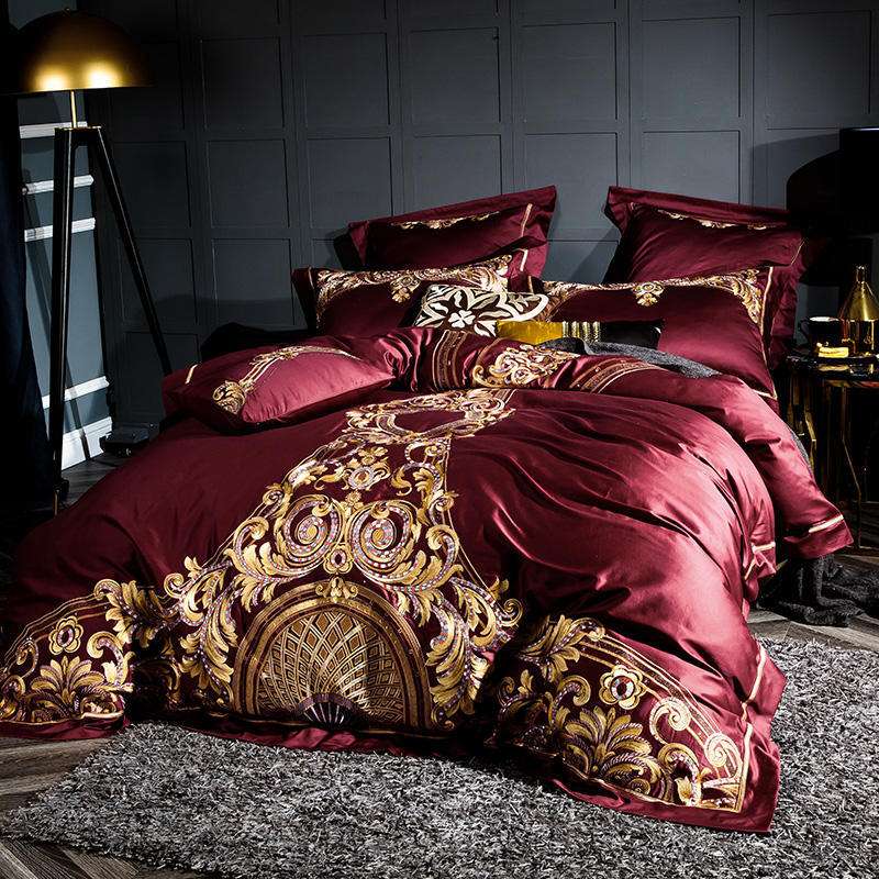 Embroidered Chinese Cotton Quilt Cover Bedding