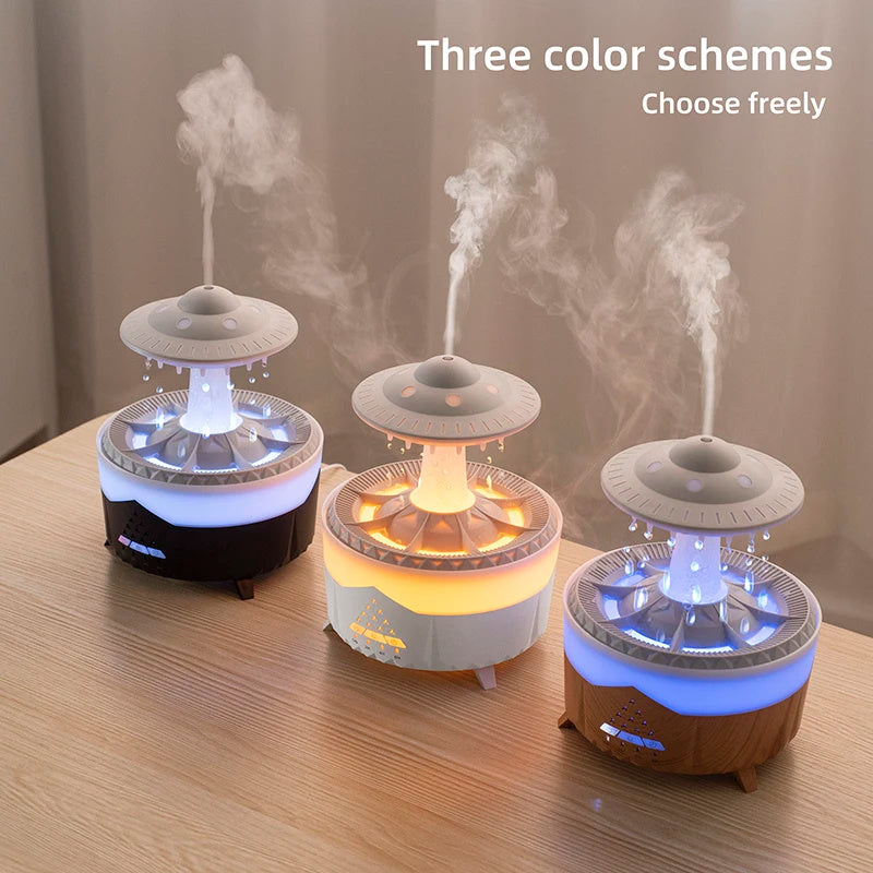 Rain Drop Humidifier with 7-Color LED - Soothing Sounds & Aromatherapy Diffuser