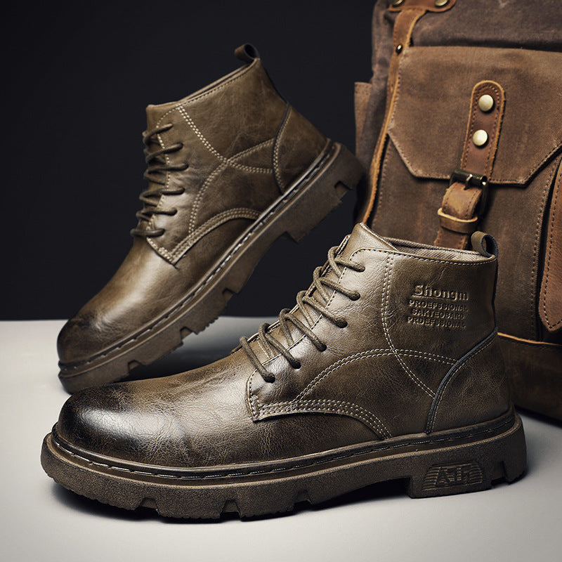 Vintage Style Motorcycle Boots for men