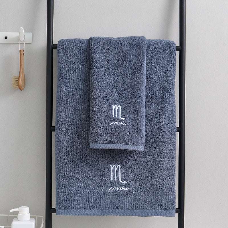 Cotton Constellation Towel Set - Zodiac-Inspired Pure Cotton Towels for Bath & Beach