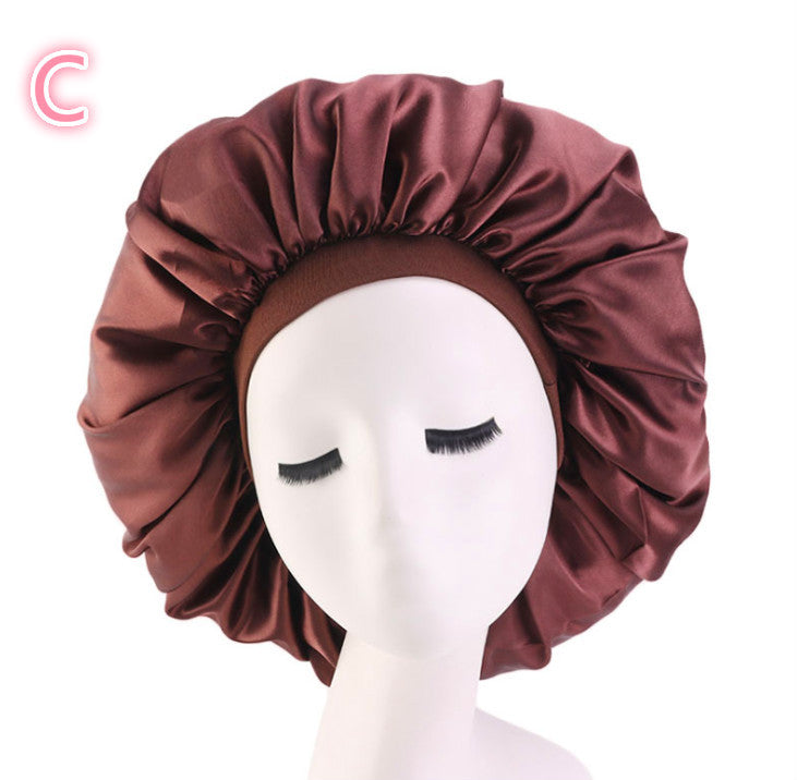 Beauty Satin Silk Hair Bonnet – Elegant Sleep Night Cap with Beautiful Print