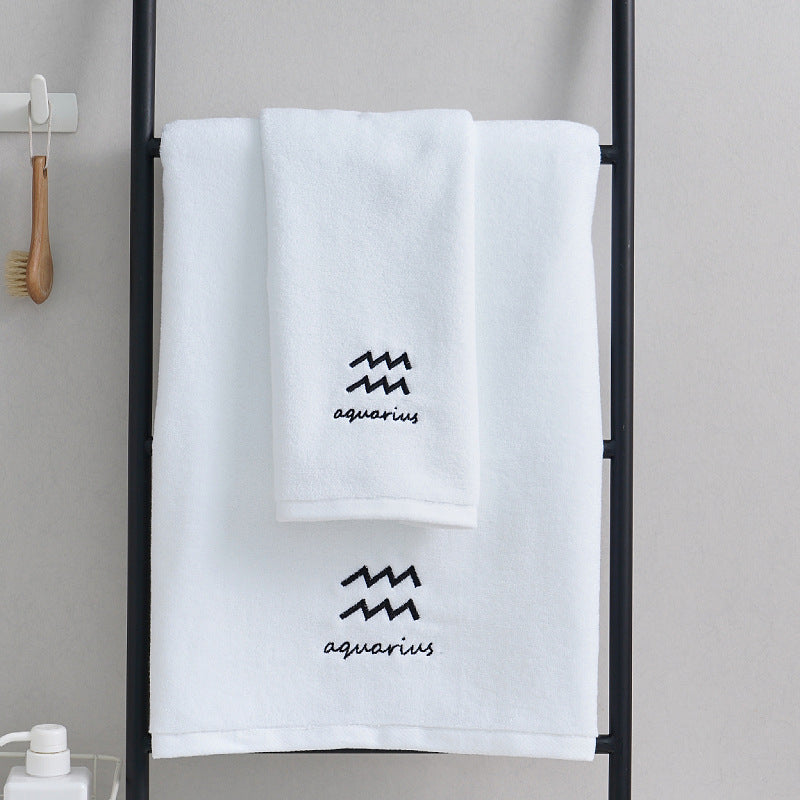 Cotton Constellation Towel Set - Zodiac-Inspired Pure Cotton Towels for Bath & Beach