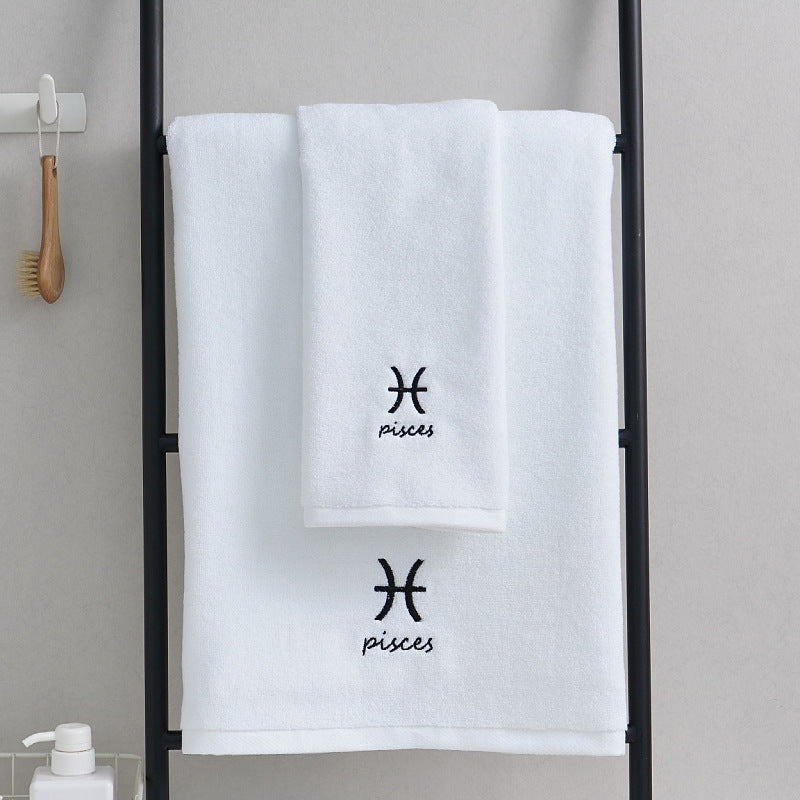 Cotton Constellation Towel Set - Zodiac-Inspired Pure Cotton Towels for Bath & Beach