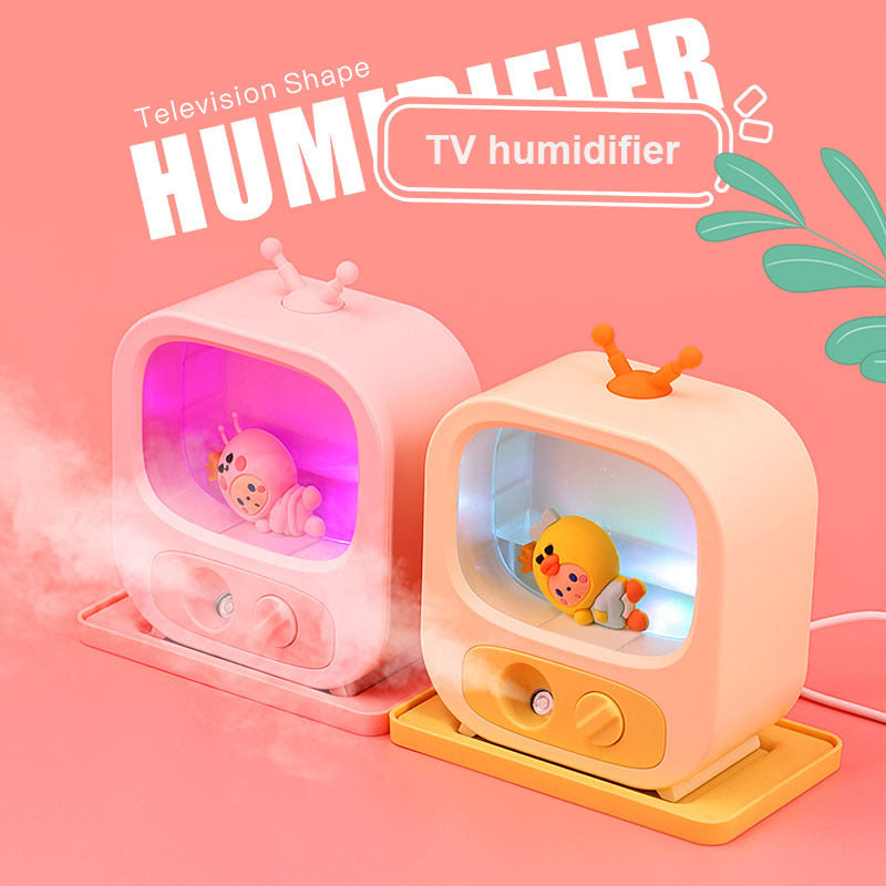 Creative Home Desktop Mini TV-Shaped Humidifier with Ambient Lighting