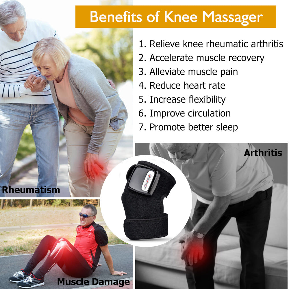 Knee Vibration Massager – Portable Joint & Muscle Pain Relief Device with Heat and Magnet Therapy