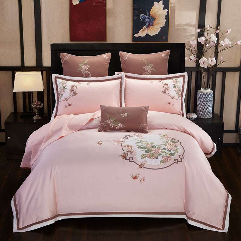 Chinese National Style Bedding Set - Luxurious Long Staple Cotton with Reactive Dyeing