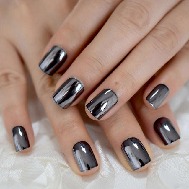 Metallic False Nails for Women – Square Shape