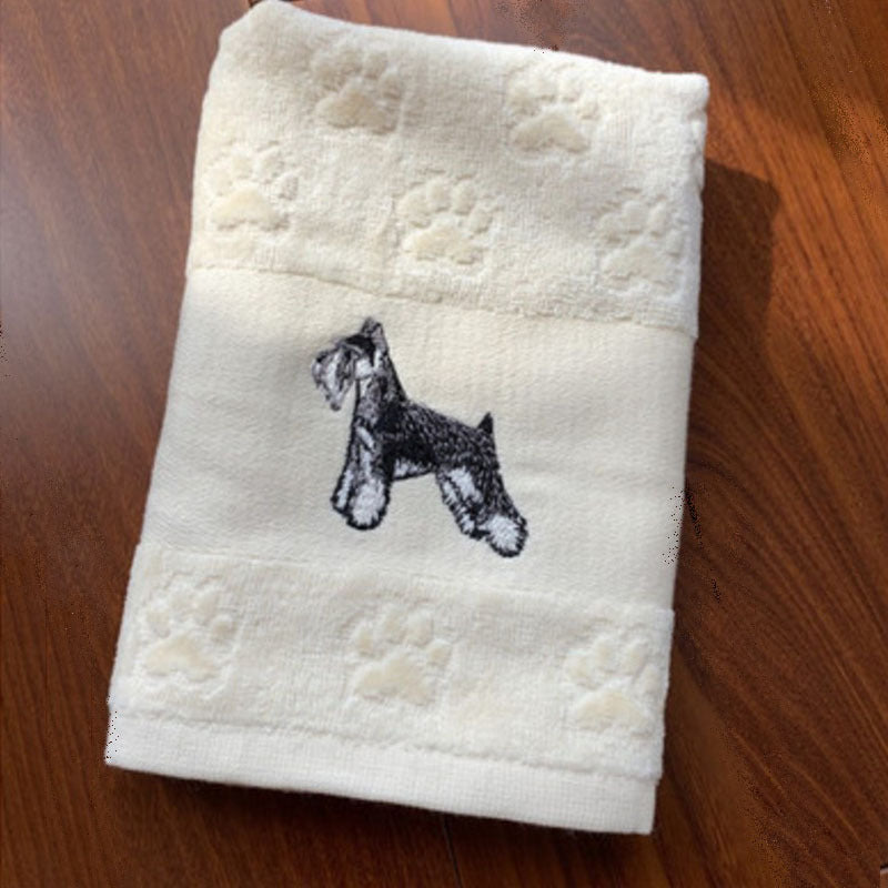 Dog Embroidery Water Absorbing Wash Towel – Pure Cotton