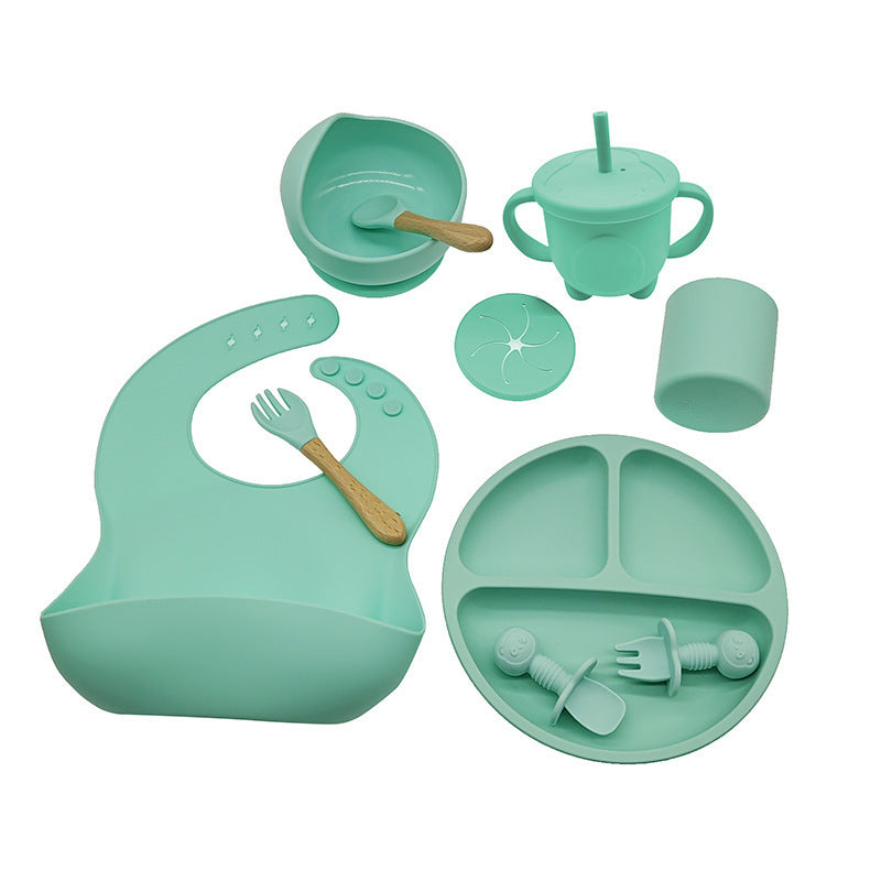 Silicone Baby Feeding Set – 10-Piece, Safe & Practical Dishware for Learning to Eat, Dishwasher Safe