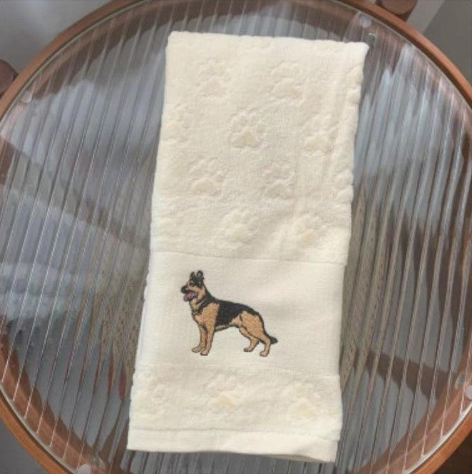 Dog Embroidery Water Absorbing Wash Towel – Pure Cotton