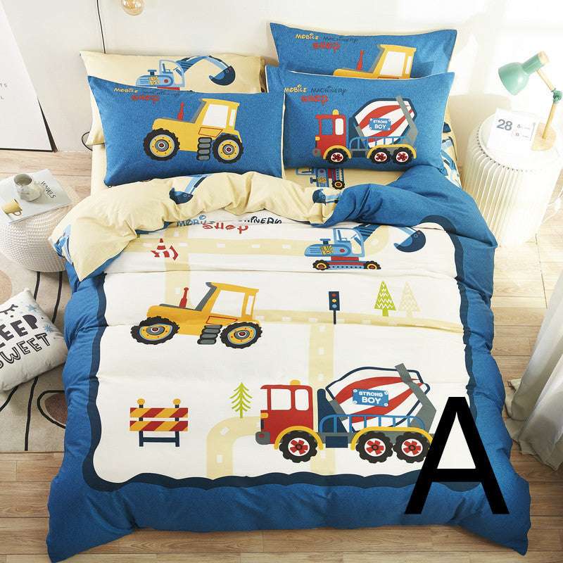 Cute Cartoon Children Bed Sheet & Quilt Cover Set – Fun and  Cozy Bedding for Kids