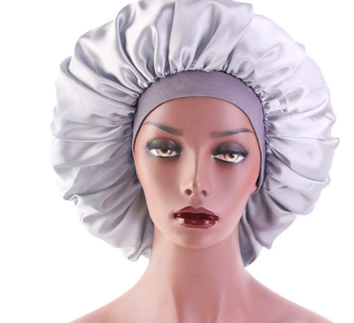 Beauty Satin Silk Hair Bonnet – Elegant Sleep Night Cap with Beautiful Print