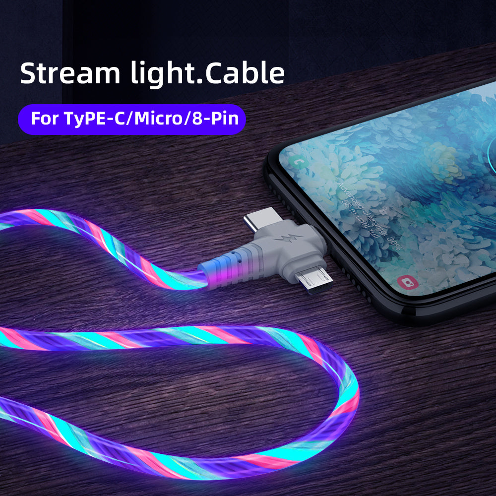 Fast 3-in-1 Charging Cable - Aluminum Alloy with Luminous Feature