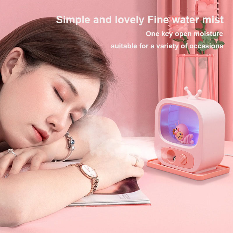 Creative Home Desktop Mini TV-Shaped Humidifier with Ambient Lighting