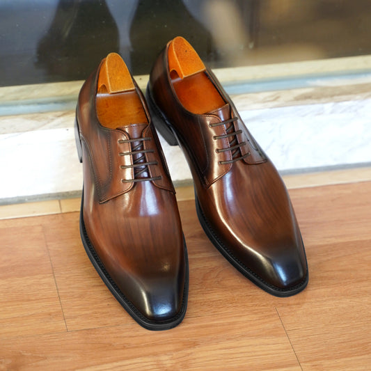 Men´s Vintage Square Toe Leather Shoes