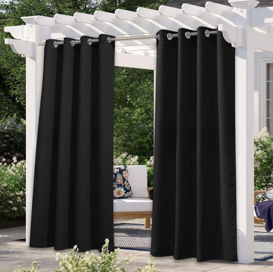 Solid Color Outdoor Waterproof and UV Protection High Precision Black Silk Shading Curtain