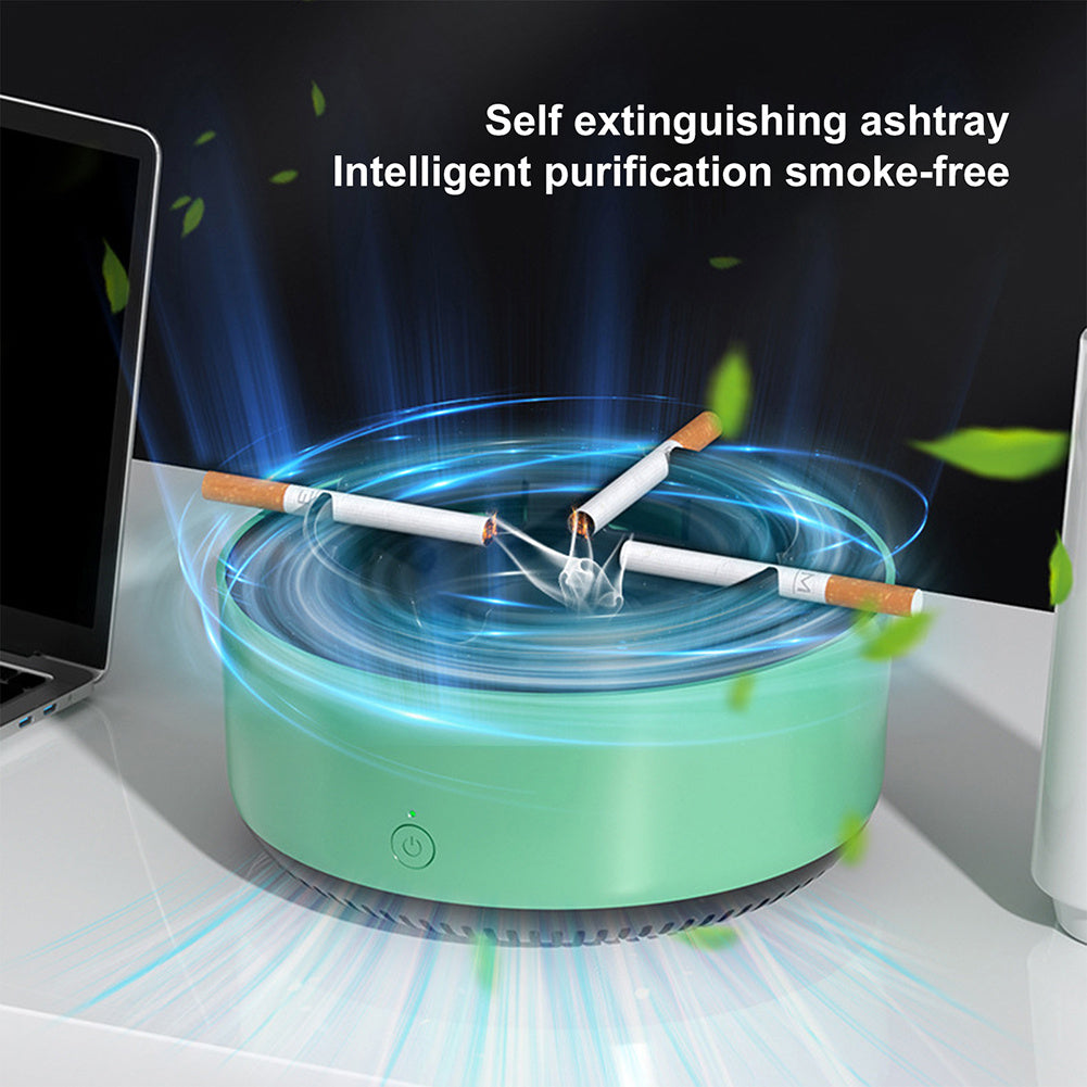 Smart Electronic Ashtray with Air Purifier - Durable & Portable Odor Eliminator