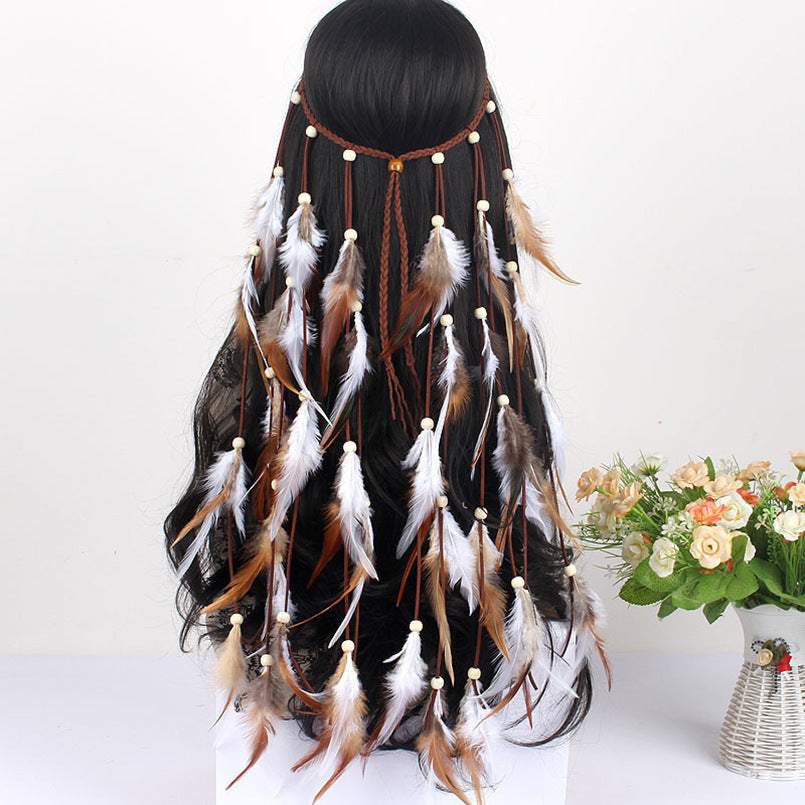 Bohemian Long Feather Headband – Stylish & Elegant Festival Hair Accessory