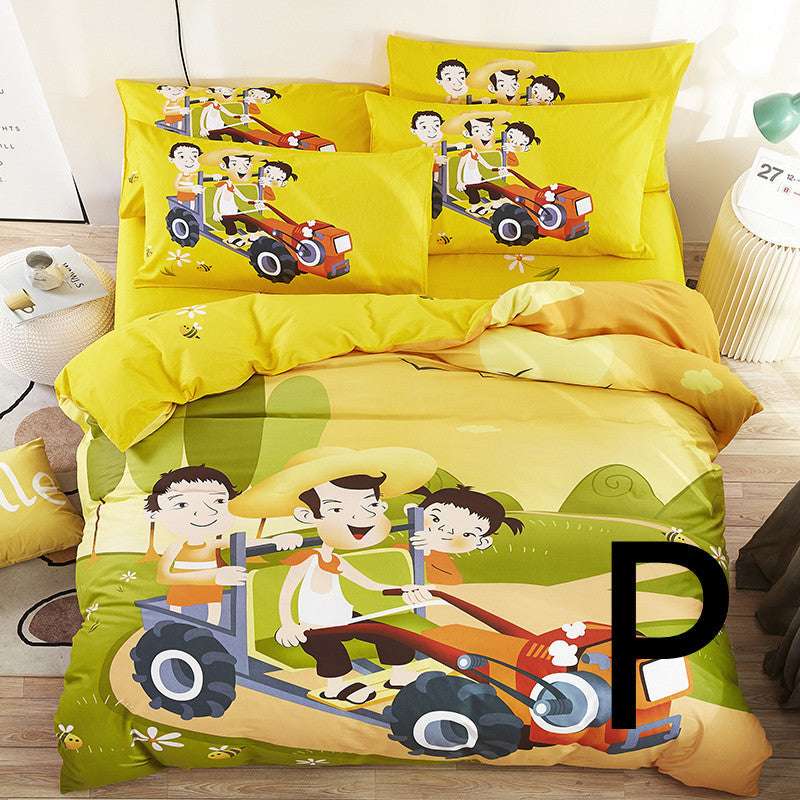 Cute Cartoon Children Bed Sheet & Quilt Cover Set – Fun and  Cozy Bedding for Kids