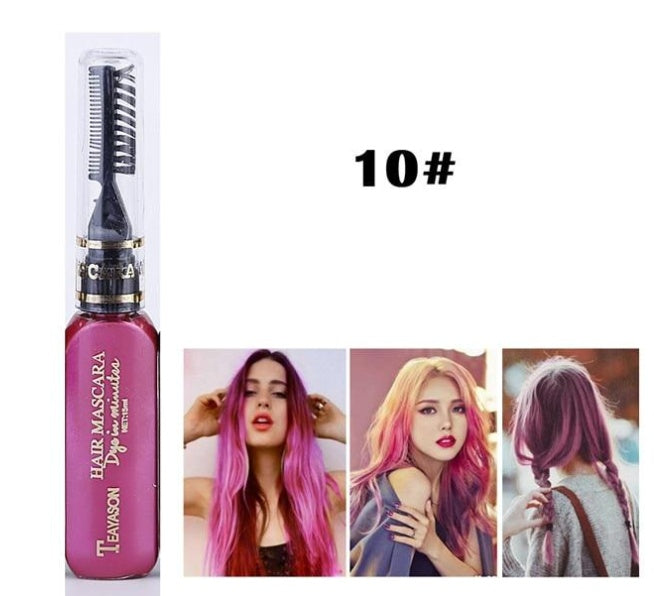 Temporary Hair Dye Mascara – 13 Vibrant Colors for Creative and Safe Hair Styling