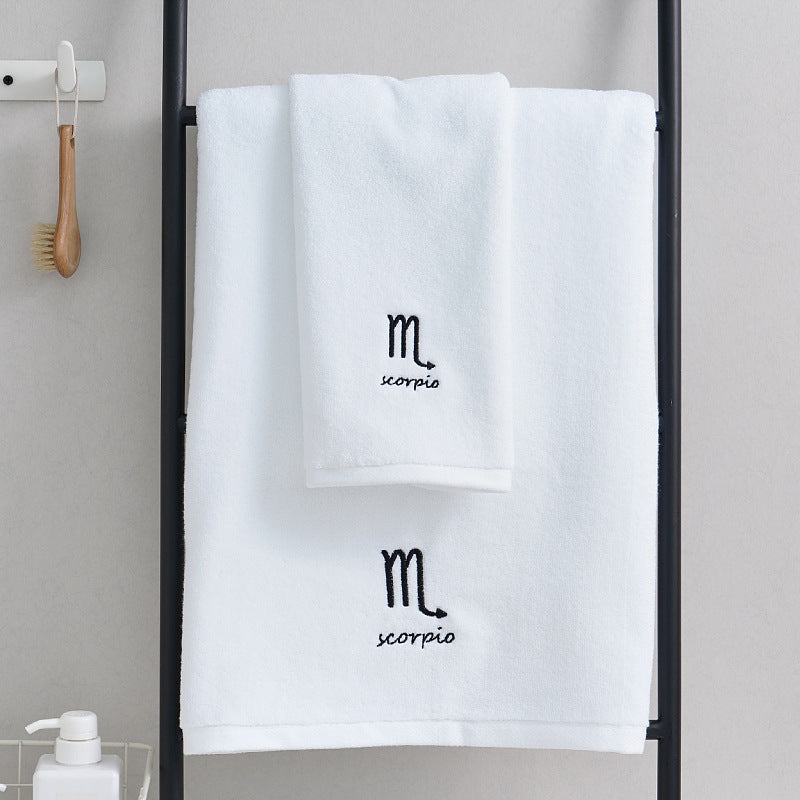 Cotton Constellation Towel Set - Zodiac-Inspired Pure Cotton Towels for Bath & Beach