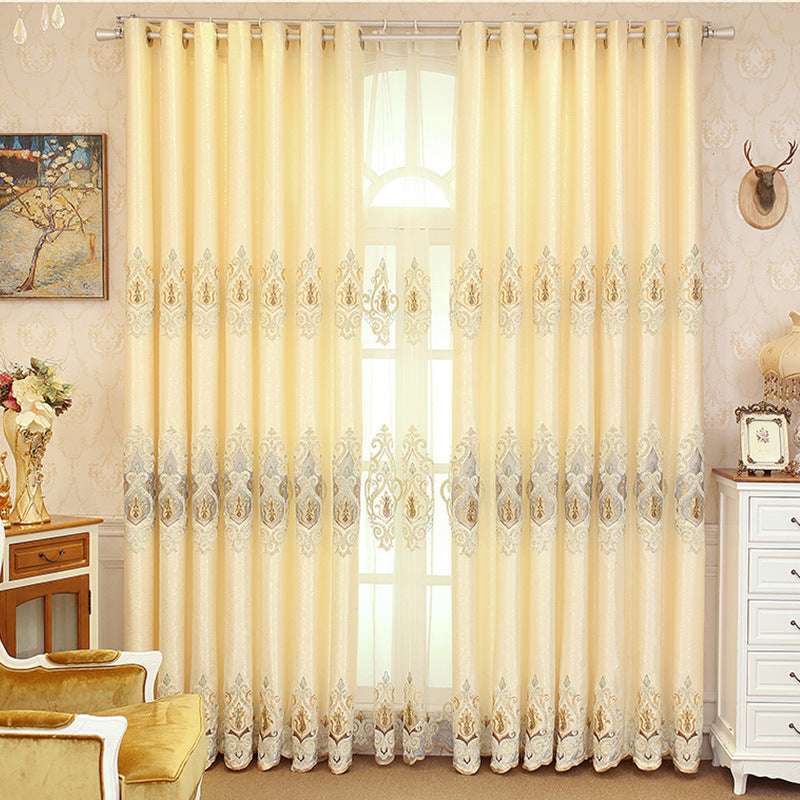 Crown European Embroidery Cloth Mesh Curtains – Modern Simple Living Room and  Bedroom